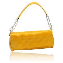 Women Rhombus Grid Pattern Chain Messenger Bag Yellow. Christmas Shopping, 4% off plus free Christmas Stocking and Christmas Hat!