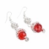 Popular Red Stone Rhinestone Dangle Earrings. Christmas Shopping, 4% off plus free Christmas Stocking and Christmas Hat!