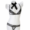 Black Cupless Lace Women Sexy Lingerie. Christmas Shopping, 4% off plus free Christmas Stocking and Christmas Hat!