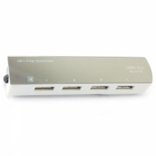 Silver High-Speed Rectangular Mirror 4 Ports USB 2.0 Hub. Christmas Shopping, 4% off plus free Christmas Stocking and Christmas Hat!