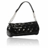 Women Rhombus Grid Pattern Chain Messenger Bag Black. Christmas Shopping, 4% off plus free Christmas Stocking and Christmas Hat!