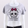 Tres Bien Skull &amp; Bones Cropped Graphic Tee