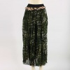 Have fun this season with this playful and fun maxi skirt. This long skirt features semi-sheer chiffon fabric, elastic waistband, camouflage style print throughout and full underlining. Includes a  100% Polyester. Hand wash. Imported.