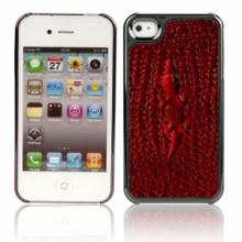 Crocodile Grain + Silver Black Frame Hard Plastic Case for iPhone 4/4S Red. Christmas Shopping, 4% off plus free Christmas Stocking and Christmas Hat!