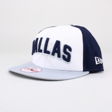 This 9FIFTY™ Snapback cap is a style offering for the National Football League® 2012 Draft. Features an embroidered (raised) Dallas Cowboys team namesake atop a team logo at front, a stitched New Era® flag at wearer's left side, and a stitched team logo at wearer’s right side. An embroidered team namesake above snapback closure for an adjustable fit. Official conference designation logo underside visor. Interior includes branded taping and a moisture absorbing sweatband. 100% Cotton. Imported.