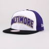 This snapback hat is a style offering for the National Football League® 2012 Draft. Featuring a raised Ravens team namesake atop the team logo at front, a stitched New Era® flag at wearer's left side, and a stitched team logo at wearer’s right side. An embroidered team namesake is above the adjustable snapback closure. Official conference designation logo underside visor. Interior includes branded taping and a moisture absorbing sweatband. One size fits most. 100% Cotton. Imported.