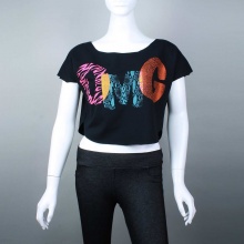 Tres Bien OMG Cropped Graphic Print Tee