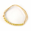 Yellow Lucky Clover Bracelet. Christmas Shopping, 4% off plus free Christmas Stocking and Christmas Hat!