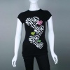 Miss Popular Zebra Hearts Short Sleeve Tee