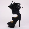 From the boudoir to the club, this feathered open-toe heel will outfit you in super-sexy style.