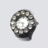 12 Rhinestone Black Novelty Ring Watch. Christmas Shopping, 4% off plus free Christmas Stocking and Christmas Hat!