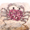 Sinewy Rose Rhinestone Crab Pin Brooch. Christmas Shopping, 4% off plus free Christmas Stocking and Christmas Hat!