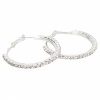 Exquisite CZ-stud Slim Twist Hoop Earrings. Christmas Shopping, 4% off plus free Christmas Stocking and Christmas Hat!