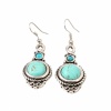 Pretty Charming Round Turquoise Dangle Earrings. Christmas Shopping, 4% off plus free Christmas Stocking and Christmas Hat!