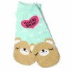 Lovely Girl's Teddy Bear Soft Short Socks Blue. Christmas Shopping, 4% off plus free Christmas Stocking and Christmas Hat!