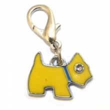 Yellow Dog Collar Charm with Rhinestone. Christmas Shopping, 4% off plus free Christmas Stocking and Christmas Hat!