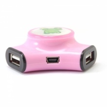 4 Port USB 2.0 Triangular Hub Pink. Christmas Shopping, 4% off plus free Christmas Stocking and Christmas Hat!