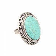 Fashion Large Oval Turquoise Adjustable Ring. Christmas Shopping, 4% off plus free Christmas Stocking and Christmas Hat!