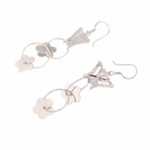 Beautiful Butterfly Earrings with A Four-Leaf Clover. Christmas Shopping, 4% off plus free Christmas Stocking and Christmas Hat!