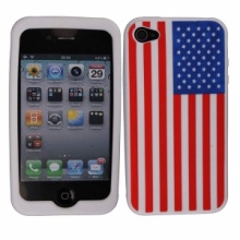 American Flag Pattern Silicone Case for iPhone 4 Milky. Christmas Shopping, 4% off plus free Christmas Stocking and Christmas Hat!