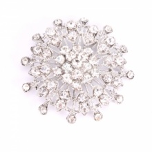 Clear Crystal Snowflake Flower Pin Brooch. Christmas Shopping, 4% off plus free Christmas Stocking and Christmas Hat!