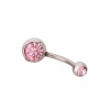 Rhinestone Curved Barbells Navel Belly Ring Pink. Christmas Shopping, 4% off plus free Christmas Stocking and Christmas Hat!