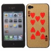 Hard Plastic Case with Poker Heart 10 Pattern for iPhone 4 Gold. Christmas Shopping, 4% off plus free Christmas Stocking and Christmas Hat!