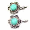 Turquoise Plum Flower Shape Round Earrings. Christmas Shopping, 4% off plus free Christmas Stocking and Christmas Hat!