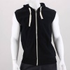 Sport meets style in this men's sleeveless hoodie. Finished with a full zip front, drawcord hood, split kangraoo pocket, ribbed arm holes & waist. 60% Cotton, 40% Polyester. Machine wash. Imported.