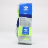 These moisture wicking adidas Originals Rugby Crew Socks outfit your legs with the bold stripes normally found on the rugby field. The socks are made with vibrant colors and feature ribbing at the top for a snug fit. Includes 1 pair per pack and fits men's shoe size 6-12. 83% Acrylic, 13% Polyester, 2% Spandex, 2% Natural Latex Rubber. Machine Wash. Imported.