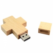 1GB Wooden Cross Shaped USB Flash Drive. Christmas Shopping, 4% off plus free Christmas Stocking and Christmas Hat!