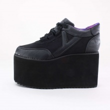 Double platform sneaker, high height and high fashion. Only the truly fashion forward can rock these. Are you it?