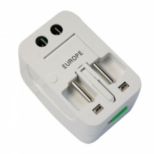 Universal International Travel Power Plug Adapter White. Christmas Shopping, 4% off plus free Christmas Stocking and Christmas Hat!