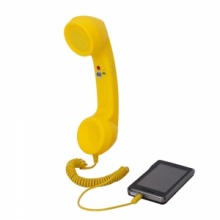 Radiation Proof Retro Telephone Handset with Volume Control for iPhone/iPad Yellow. Christmas Shopping, 4% off plus free Christmas Stocking and Christmas Hat!