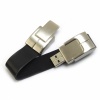 Black Bracelet Leather 16GB USB Portable Flash Drive. Christmas Shopping, 4% off plus free Christmas Stocking and Christmas Hat!