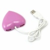 Pink Heart Shaped with 4 Ports USB 2.0 Hub. Christmas Shopping, 4% off plus free Christmas Stocking and Christmas Hat!