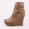 Step into the season right on trend. Bamboo has your style covered with the Ceasar Strapped Wedge Bootie.