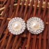 Fashion Round Pearl & Crystal Stud Earrings. Christmas Shopping, 4% off plus free Christmas Stocking and Christmas Hat!