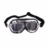 Motorcycle Goggles Sunglasses with Silver-plated Frame and Clear Dark Brown Lens. Christmas Shopping, 4% off plus free Christmas Stocking and Christmas Hat!