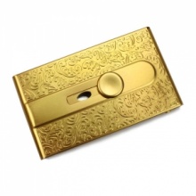 Gold SMWT Metallic Business Name Credit Card Holder. Christmas Shopping, 4% off plus free Christmas Stocking and Christmas Hat!