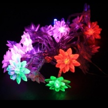 2.5m Long 20pcs Lotus Colorful LED Light String Lamp. Christmas Shopping, 4% off plus free Christmas Stocking and Christmas Hat!