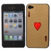 Hard Plastic Case with Poker Heart A Pattern for iPhone 4 Gold. Christmas Shopping, 4% off plus free Christmas Stocking and Christmas Hat!