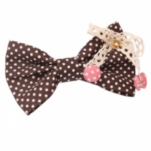 Popular Lovely Dot Bowknot Hair Clip Brown. Christmas Shopping, 4% off plus free Christmas Stocking and Christmas Hat!