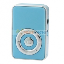 Cute Screen-Free Clip Style MP3 Media Player with TF Card Slot(Blue)