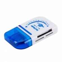 Hi-speed USB2.0 Blue Moon Card Reader for SD/TF/MS/M2. Christmas Shopping, 4% off plus free Christmas Stocking and Christmas Hat!