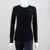 A long-sleeve, sweat-wicking design makes the Nike Legend Women's Training Shirt a perfect layer for your hard-working regimen. 100% polyester. Machine wash. Imported.