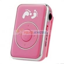 Cute Footprint Pattern Clip Style MP3 Media Player with TF Slot(Pink)