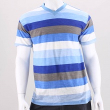 Featuring a classic striped design, this men's v-neck tee is constructed from slub fabric. A perfect piece on it's own or underneath a hoodie. Tagless collar for comfort. 100% Cotton. Machine wash. Imported.