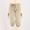 Team up your tanks and tees with these women's cargo capri pants, featuring drawstring accents.