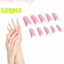 500pcs Acrylic French False Nail Half Tips Pink. Christmas Shopping, 4% off plus free Christmas Stocking and Christmas Hat!